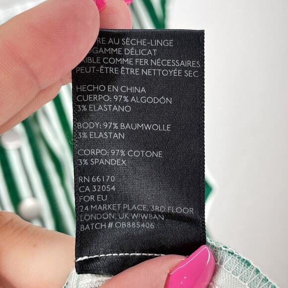 Urban Outfitters Sleeveless Striped Corduroy Snap Front Mini Jumper Dress Size 0 - Picture 15 of 15